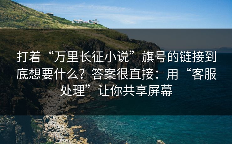 打着“万里长征小说”旗号的链接到底想要什么？答案很直接：用“客服处理”让你共享屏幕
