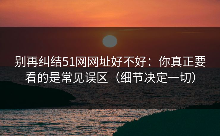别再纠结51网网址好不好：你真正要看的是常见误区（细节决定一切）